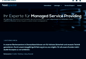 Homepage HostSpezial GmbH
